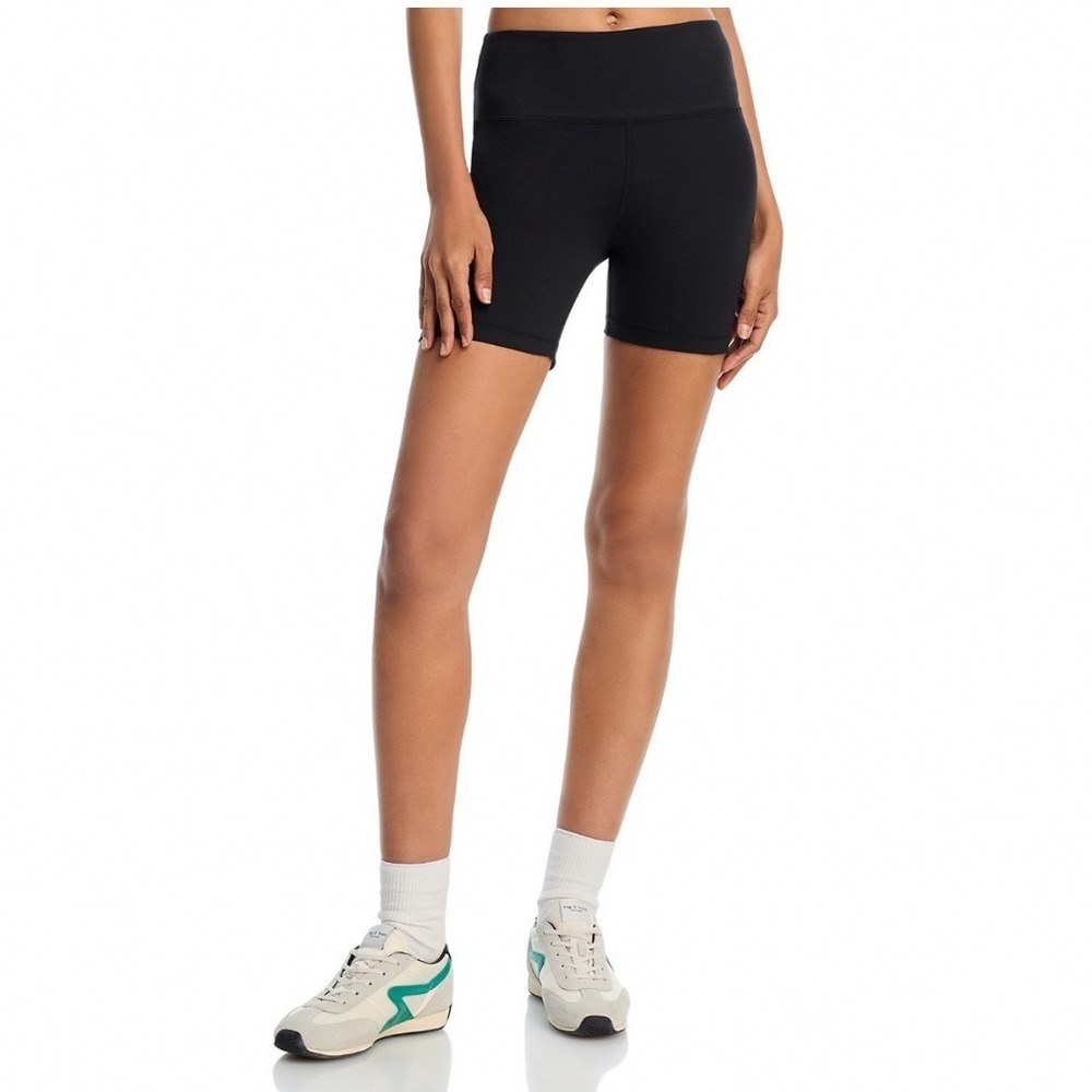 AQUA Athletic Sport Bike Shorts Black High Stretch Wide Waistband Womens Large